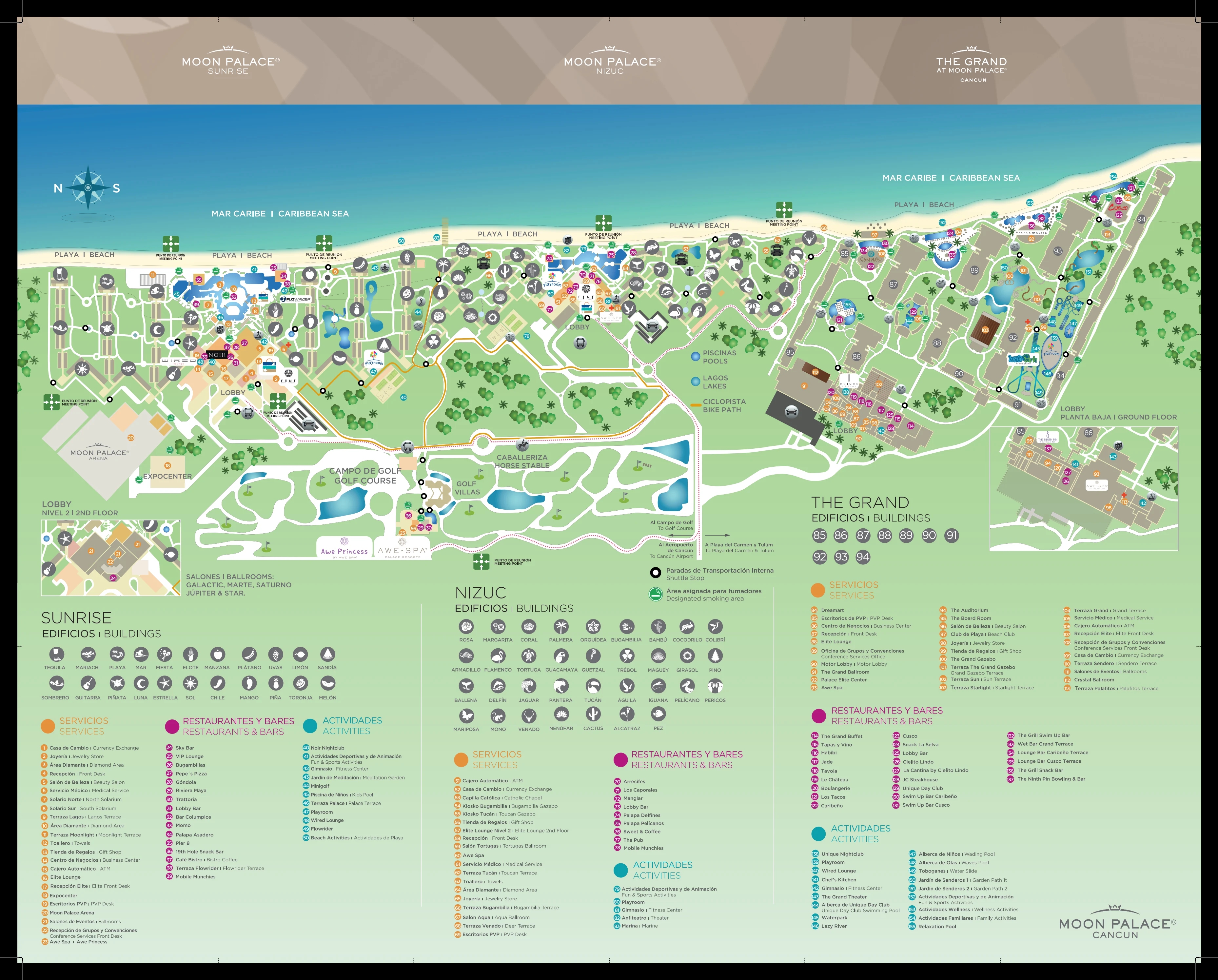 Map of Moon Palace Cancún resort